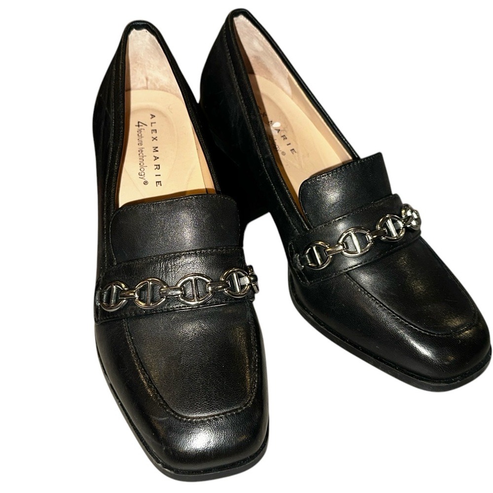 Alex Marie black healed loafer dress shoes size 5.5